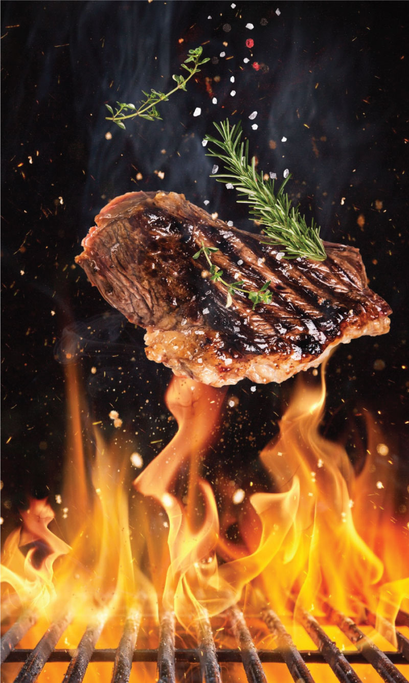 Beef steaks meal